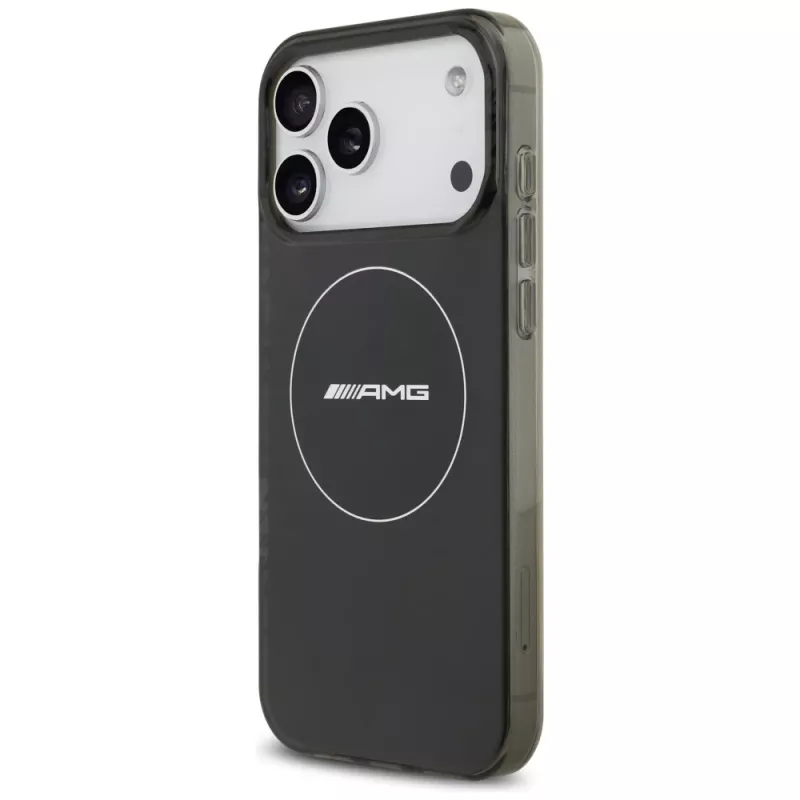 Mercedes AMG Double Layer Transparent Smoked MagSafe Case, iPhone 17 Pro Max, juoda