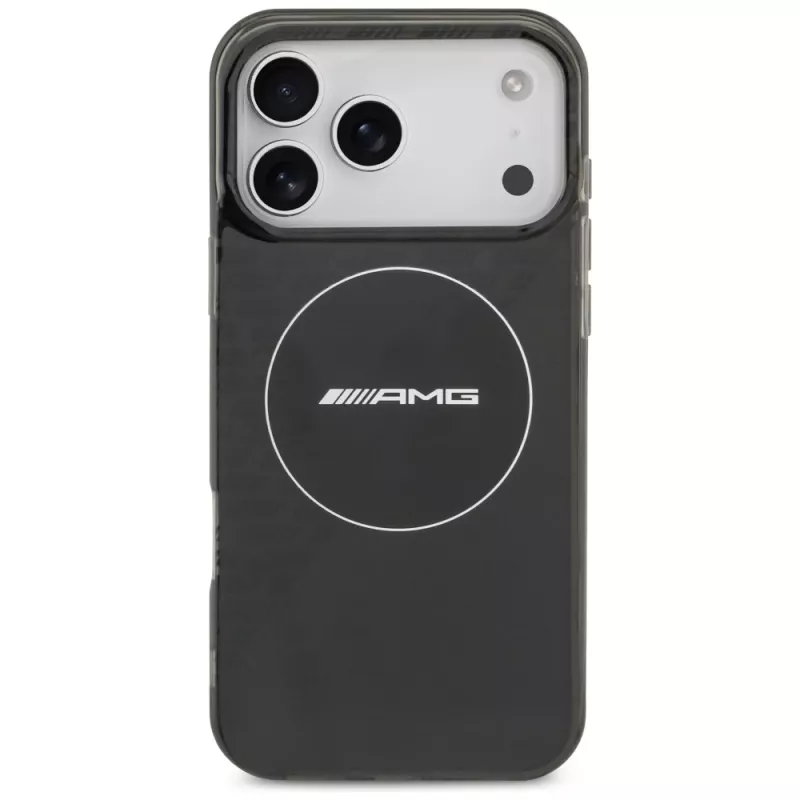 Mercedes AMG Double Layer Transparent Smoked MagSafe Case, iPhone 17 Pro Max, juoda