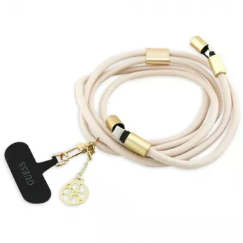 Guess Crossbody Strap 4G Charm – Universal Phone Strap / USB-C to USB-C Cable 1,5m (Beige)