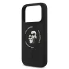 KARL LAGERFELD Silicone Karl & Choupette Ring MagSafe Case, skirta Apple iPhone 17 Pro, juoda