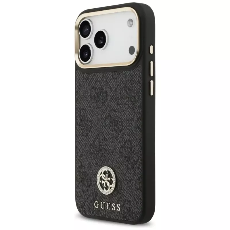 Guess 4G Strass Logo & Big Strap Metal Buttons MagSafe Case iPhone 17 Pro Max Juoda