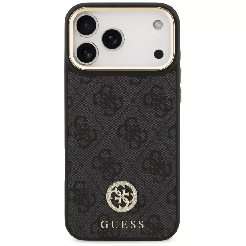 Guess 4G Strass Logo & Big Strap Metal Buttons MagSafe Case iPhone 17 Pro Max Juoda