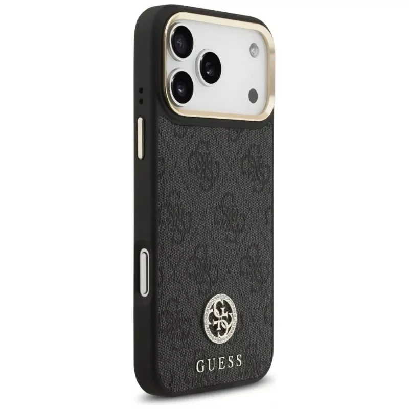 Guess 4G Strass Logo & Big Strap Metal Buttons MagSafe Case iPhone 17 Pro Max Juoda