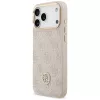 Guess 4G Strass Logo & Big Strap Metal Buttons MagSafe Case for Apple iPhone 17 Pro Max Pink