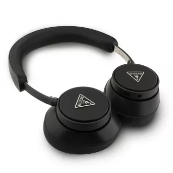 Guess Bluetooth Over-Ear Ausinės ENC Saffiano Triangle Logo Juodos