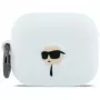 KARL LAGERFELD Silicone Karl Head 3D Dėklas, skirtas AirPods Pro 3, Baltas