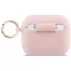 Guess silikoninis blizgus žiedinis dėklas AirPods Pro 3 ausinėms, rožinis