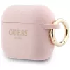 Guess silikoninis blizgus žiedinis dėklas AirPods Pro 3 ausinėms, rožinis