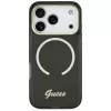 Guess IML Script Metal MagSafe Dėklas, skirtas Apple iPhone 17 Pro, juodas