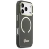 Guess IML Script Metal MagSafe Dėklas, skirtas Apple iPhone 17 Pro, juodas