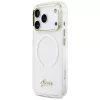 Guess IML Gradient Script Metal MagSafe Dėklas, skirtas Apple iPhone 17 Pro, Baltas