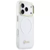 Guess IML Gradient Script Metal MagSafe Dėklas, skirtas Apple iPhone 17 Pro, Baltas