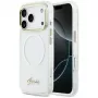 Guess IML Gradient Script Metal MagSafe Dėklas, skirtas iPhone 17 Pro Max, Baltas