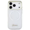Guess IML Gradient Script Metal MagSafe Dėklas, skirtas iPhone 17 Pro Max, Baltas
