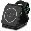 Guess 4G Wireless Charger – 3 viename indukcinė įkrovimo stotelė su MagSafe, iPhone, AirPods ir Apple Watch, 15 W (juoda)