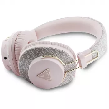 „Guess Triangle Logo“ belaidės ausinės su ENC, „Over-Ear“, rožinės spalvos