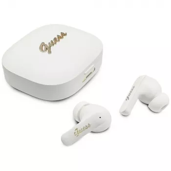 “Guess Script Metal Logo” belaidės ausinės (True Wireless Stereo) baltos