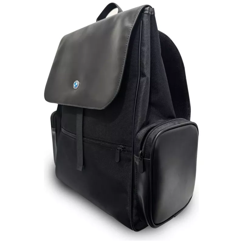 BMW Side Pockets Metal Logo 15 Laptop Backpack Black