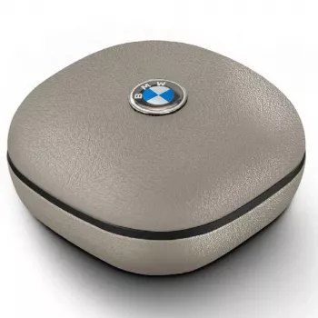„BMW“ LeatherMetal Logo TWS „Bluetooth“ ausinės su ENC, taupe spalvos