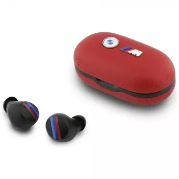 „BMW M Metal Logo“ TWS belaidės Bluetooth ausinės su ENC, raudonos