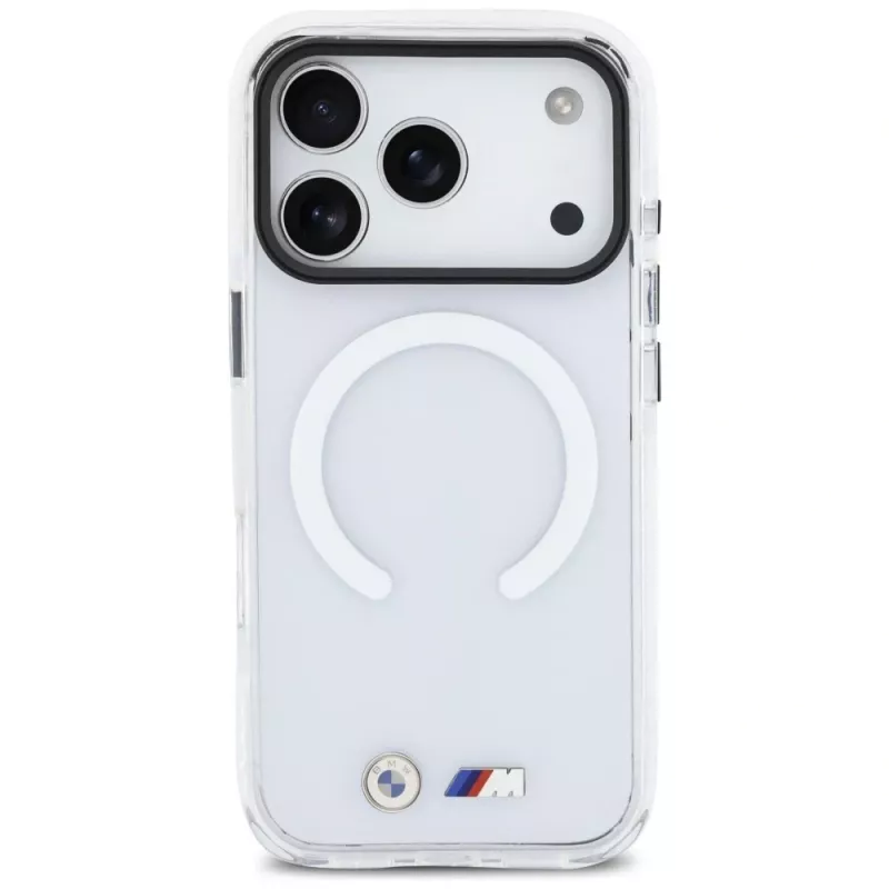 BMW M IML Shockproof Metal Logo MagSafe Case for iPhone 17 Pro Max Transparent