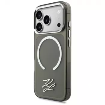KARL LAGERFELD IML KL Script Logo MagSafe Case, skirtas Apple iPhone 17 Pro Max, juoda