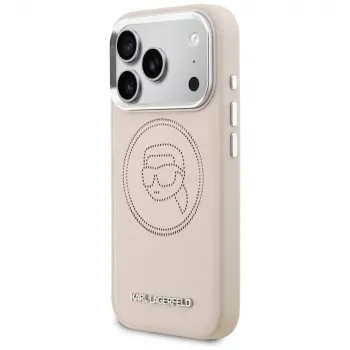 KARL LAGERFELD K Head Point Logo MagSafe dėklas, skirtas iPhone 17 Pro Max, rožinis