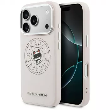 Karl Lagerfeld Point & ChoupetteSketch MagSafe dėklas, skirtas Apple iPhone 17 Pro, rožinis