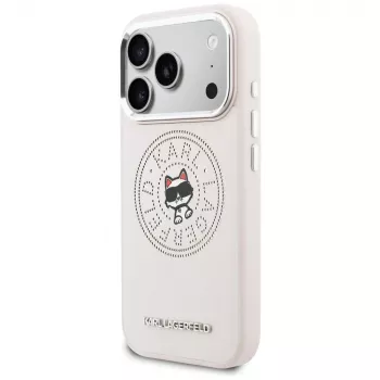 Karl Lagerfeld Point & ChoupetteSketch MagSafe dėklas, skirtas Apple iPhone 17 Pro, rožinis