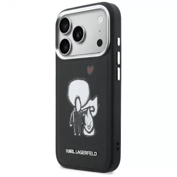 KARL LAGERFELD Karl & Choupette Back Logo MagSafe Case for iPhone 17 Pro Black