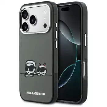 KARL LAGERFELD IML Karl & Choupette Peekaboo Logo MagSafe Case, Apple iPhone 17 Pro, juoda
