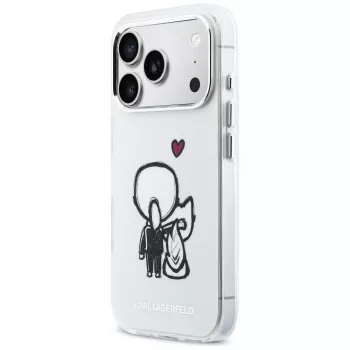 Karl Lagerfeld Karl & Choupette Back MagSafe Case for iPhone 17 Pro Max, Transparent