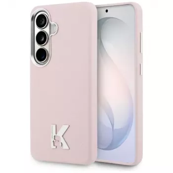 Karl Lagerfeld K Metal Logo MagSafe dėklas, skirtas Samsung Galaxy S26, rožinis