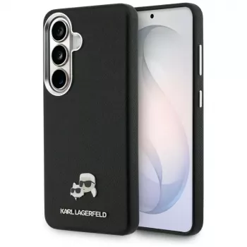 Karl Lagerfeld Saffiano KC Metal Logo MagSafe dėklas, skirtas Samsung Galaxy S26, juodas