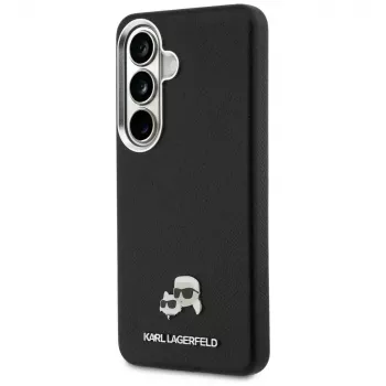 Karl Lagerfeld Saffiano KC Metal Logo MagSafe dėklas, skirtas Samsung Galaxy S26, juodas
