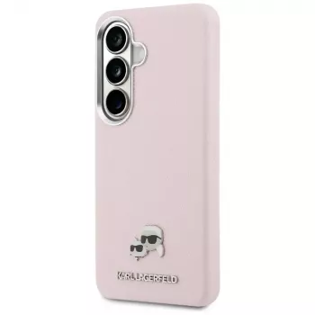 Karl Lagerfeld Saffiano KC MetalLogo MagSafe Dėklas, skirtas Samsung Galaxy S26+, Rožinis