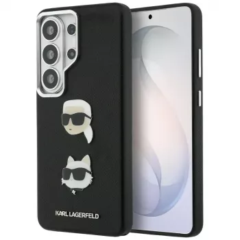 Karl Lagerfeld Saffiano Double Heads Metal Dėklas, Samsung Galaxy S26 Ultra, Juodas