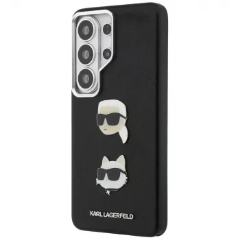 Karl Lagerfeld Saffiano Double Heads Metal Dėklas, Samsung Galaxy S26 Ultra, Juodas