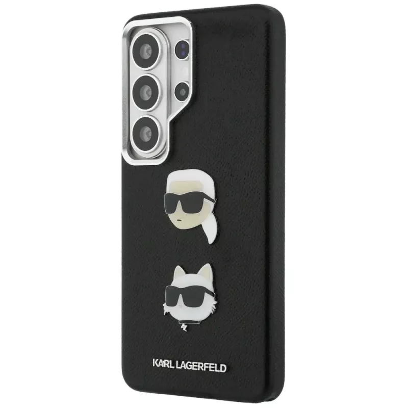 Karl Lagerfeld Saffiano Double Heads Metal Dėklas, Samsung Galaxy S26 Ultra, Juodas
