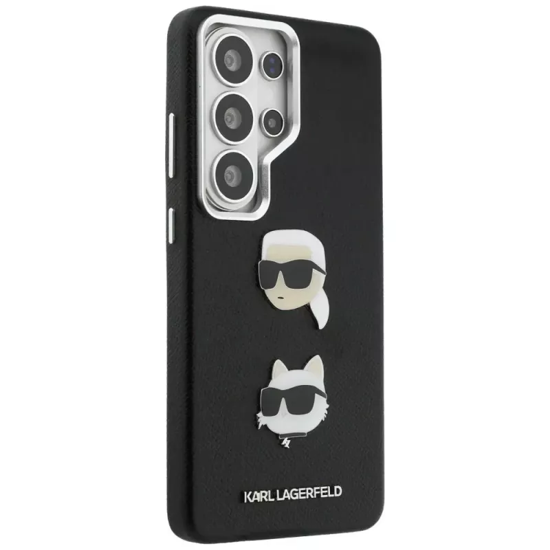 Karl Lagerfeld Saffiano Double Heads Metal Dėklas, Samsung Galaxy S26 Ultra, Juodas