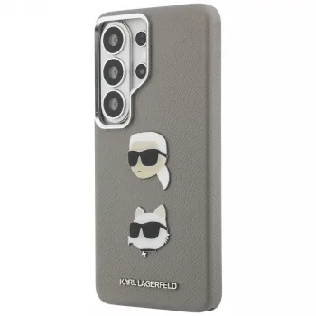 Karl Lagerfeld Saffiano DoubleHeads Metal Case, Samsung Galaxy S26 Ultra, sidabrinis