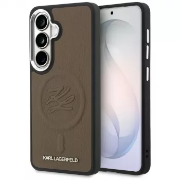 Karl Lagerfeld Embossed Ring Initials MagSafe Dėklas, skirtas Samsung Galaxy S26, Ruda