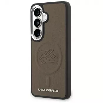 Karl Lagerfeld Embossed Ring Initials MagSafe Dėklas, skirtas Samsung Galaxy S26, Ruda