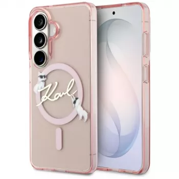 Karl Lagerfeld IML KC Script MagSafe Case for Samsung Galaxy S26, Pink