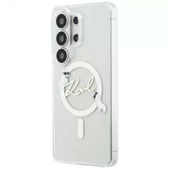 Karl Lagerfeld IML KC Script MagSafe Dėklas, skirtas Samsung Galaxy S26 Ultra (Skaidrus)