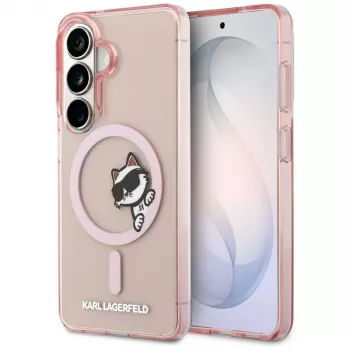 Karl Lagerfeld IML Peekaboo Choupette MagSafe Dėklas, skirtas Samsung Galaxy S26 - Rožinis
