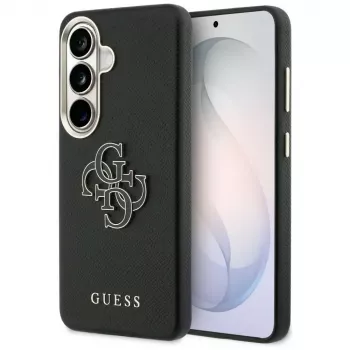 Guess Grained Big 4G Metal Logo Dėklas, skirtas Samsung Galaxy S26+, juodas