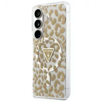 Guess IML Leopard Print Triangle MagSafe Dėklas Samsung Galaxy S26 (Ruda)