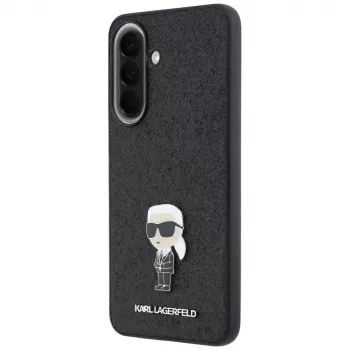 Karl Lagerfeld Fixed Glitter Ikonik Logo Metal Pin Back Cover, Samsung Galaxy A57 5G, juoda
