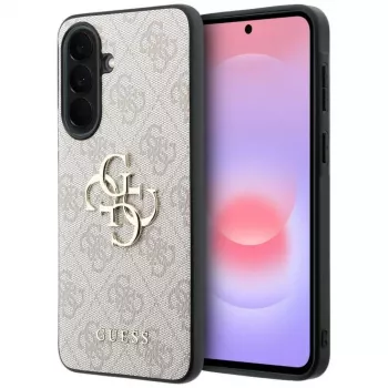 Guess Leather 4G Metal Logo Dėklas, skirtas Samsung Galaxy A37 5G, rožinis